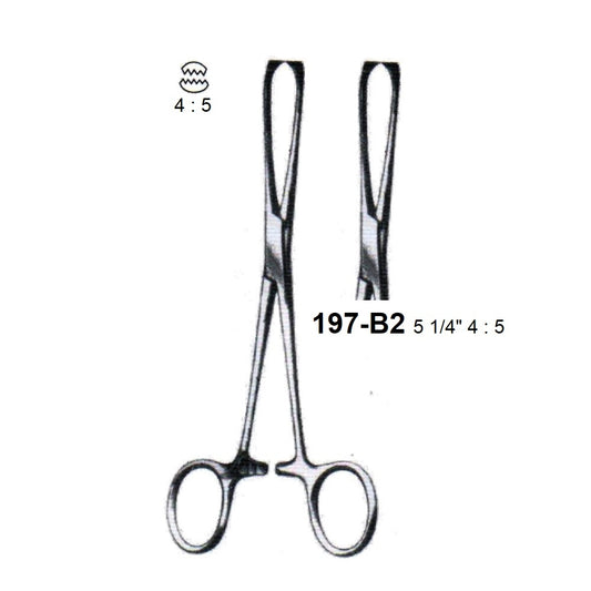 BABY-ALLIS  TISSUE FORCEPS 4 : 5 TEETH,197-B2