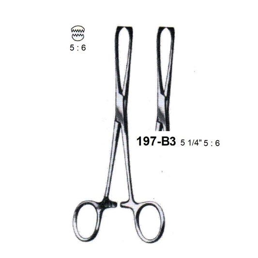 BABY-ALLIS  TISSUE FORCEPS 5 : 6 TEETH,197-B3