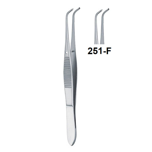 IRIS FORCEPS 1x2 TEETH HALF-CURVED 251-F