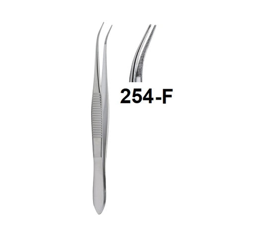 EYES DRESSING FORCEPS SERRATEAD HALF-CURVED(DELICATE) 254-F