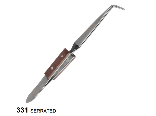 SOLDRING TWEEZERS, SERRATED, FIBER-GRIP 331